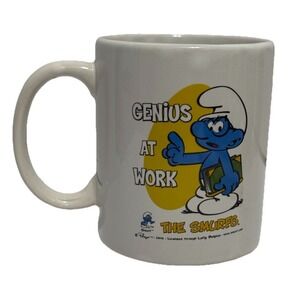 Vintage BRAINY SMURF Coffee‎ Mug - Genius at Work
